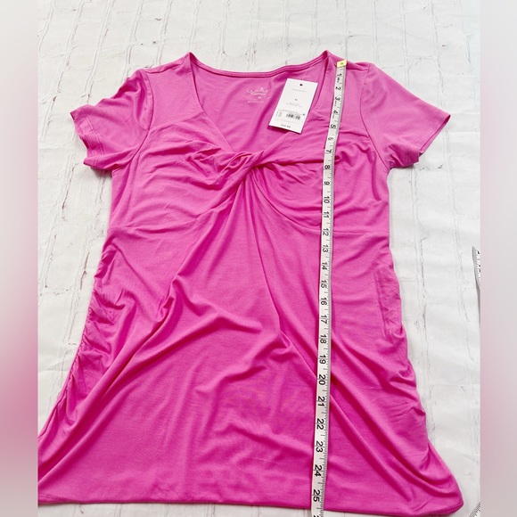 [Isabel Maternity] NWT pink twist front tee womens maternity medium - Picture 7 of 9